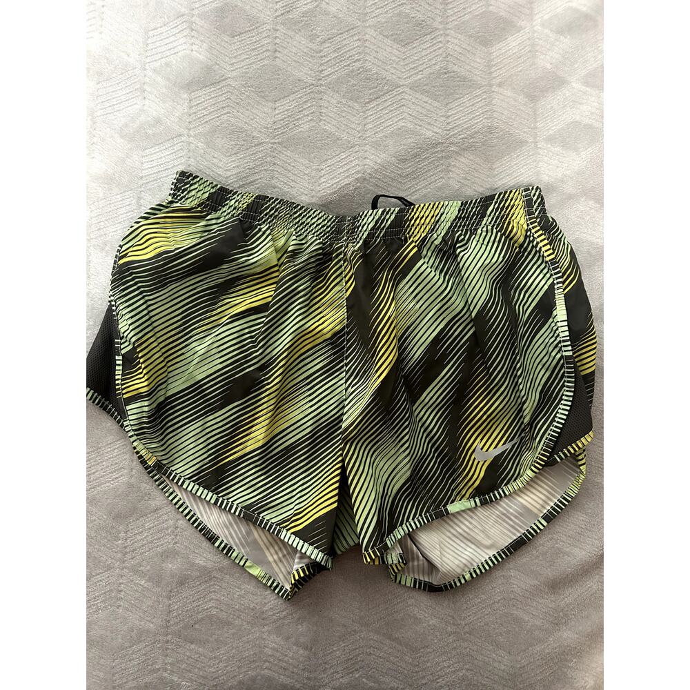 Nike Dri-Fit Running Short Green Gray Pattern size Small